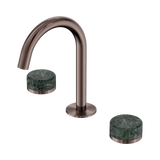 Nero Serenity Basin Set Arc Spout Brushed Bronze - Verde Alpi Handle