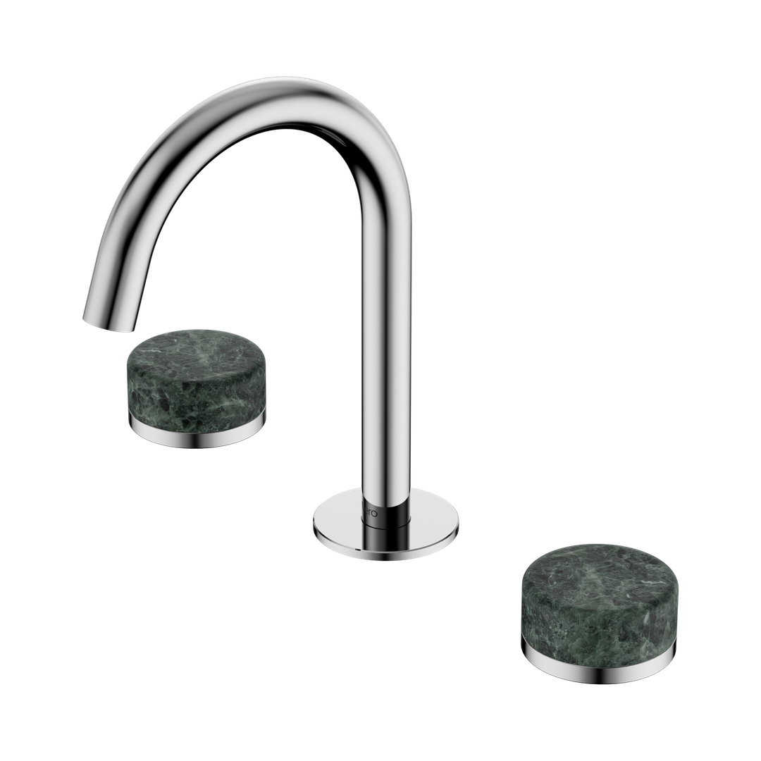 Nero Serenity Basin Set Arc Spout Chrome - Verde Alpi Handle