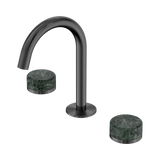 Nero Serenity Basin Set Arc Spout Gunmetal - Verde Alpi Handle