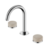 Nero Serenity Basin Set Arc Spout Chrome - Rome Travertine Handle