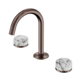 Nero Serenity Basin Set Arc Spout Brushed Bronze - Arabescato Corchia Handle