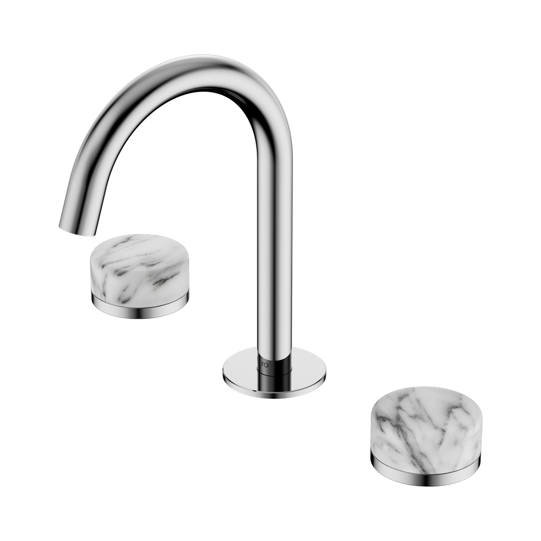 Nero Serenity Basin Set Arc Spout Chrome - Arabescato Corchia Handle