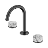 Nero Serenity Basin Set Arc Spout Gunmetal - Arabescato Corchia Handle