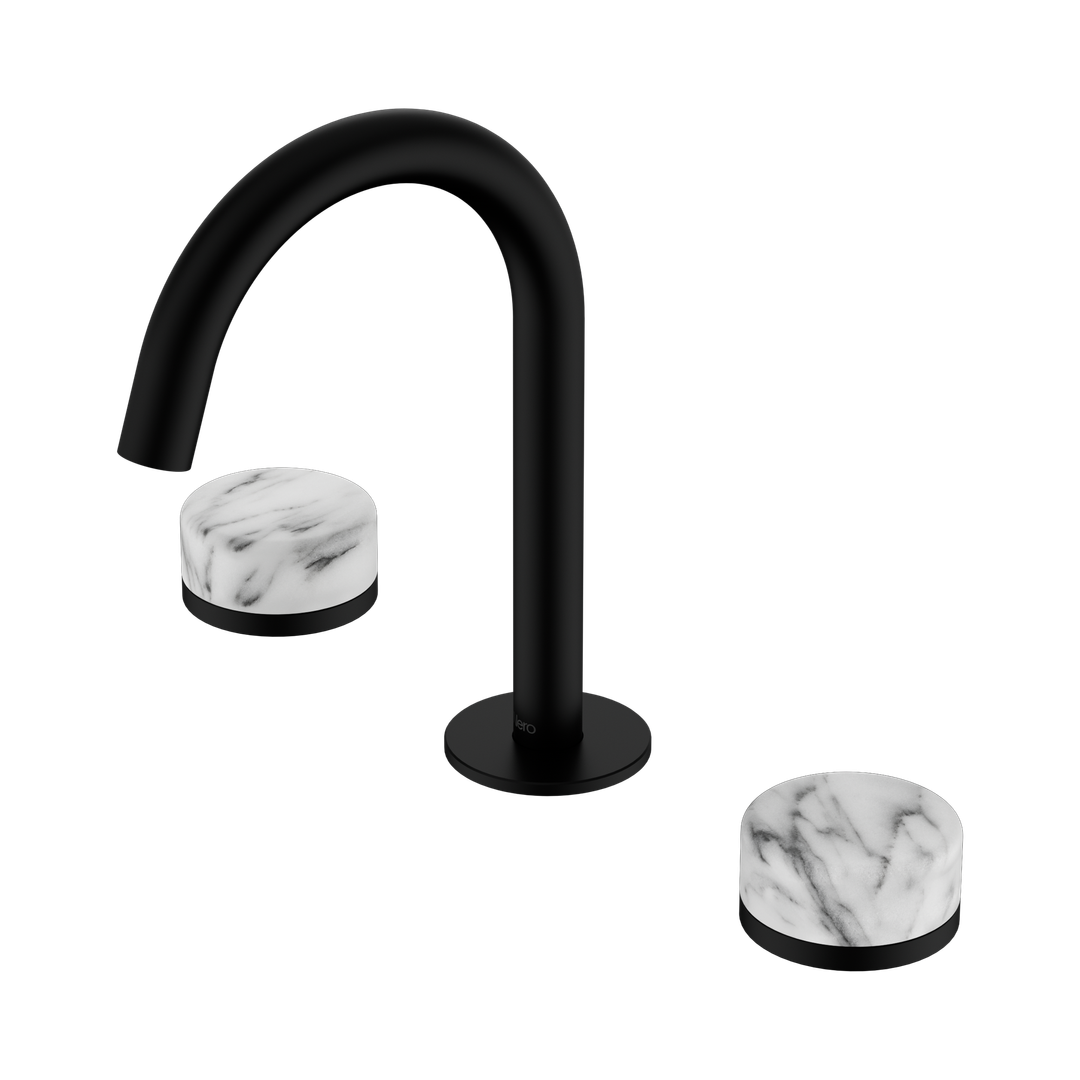 Nero Serenity Basin Set Arc Spout Matte Black - Arabescato Corchia Handle