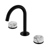 Nero Serenity Basin Set Arc Spout Matte Black - Arabescato Corchia Handle