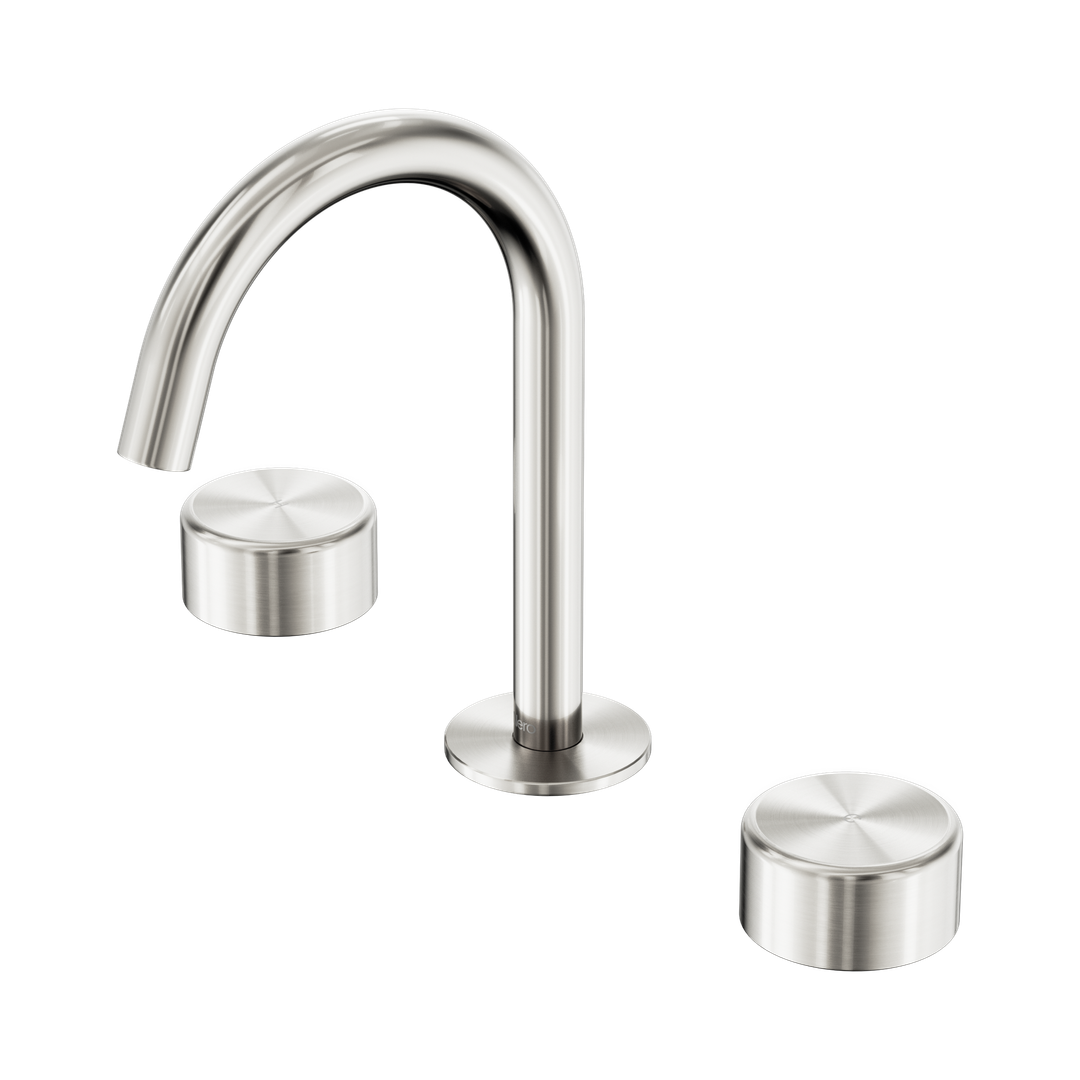 Nero Serenity Basin Set Arc Spout Brushed Nickel - Metal Handle