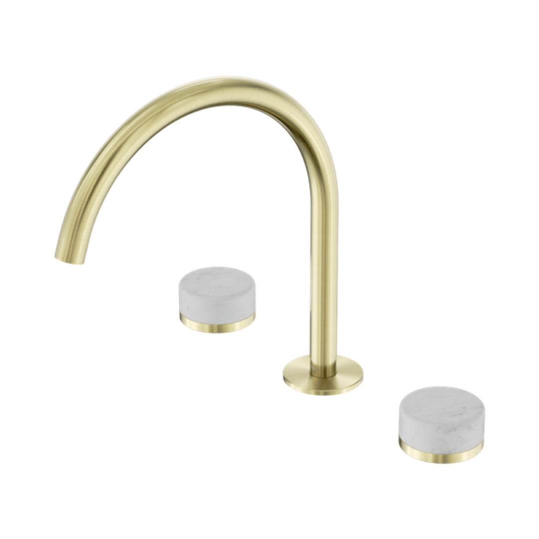 Nero Serenity Bath/Kitchen Set Arc Spout Brushed Gold - Carrara Handle