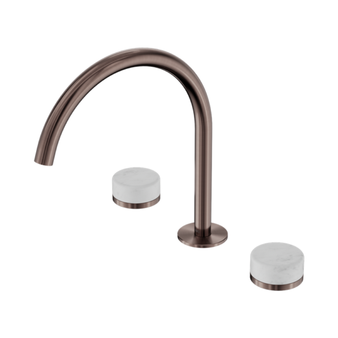 Nero Serenity Bath/Kitchen Set Arc Spout Brushed Bronze - Carrara Handle