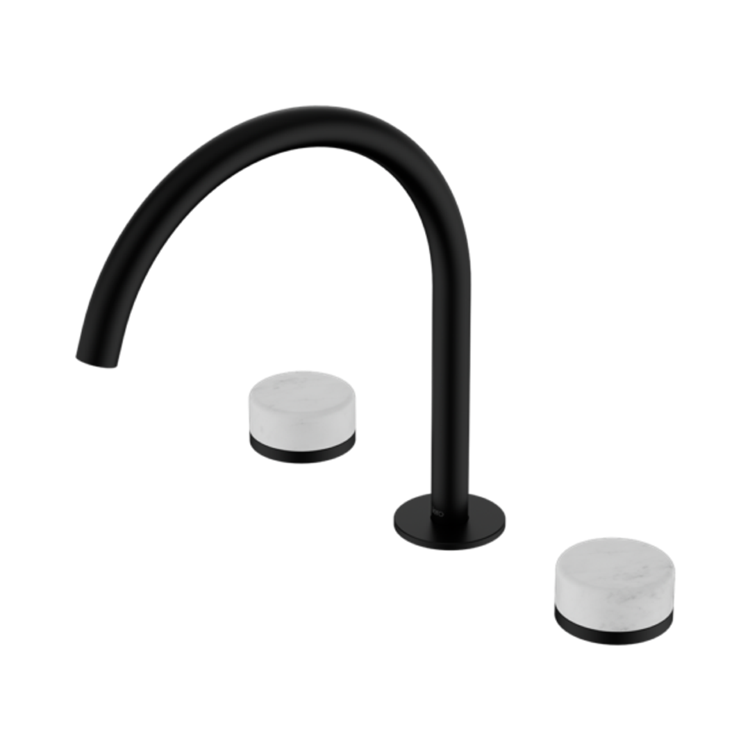 Nero Serenity Bath/Kitchen Set Arc Spout Matte Black - Carrara Handle