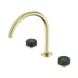 Nero Serenity Bath/Kitchen Set Arc Spout Brushed Gold - Verde Alpi Handle