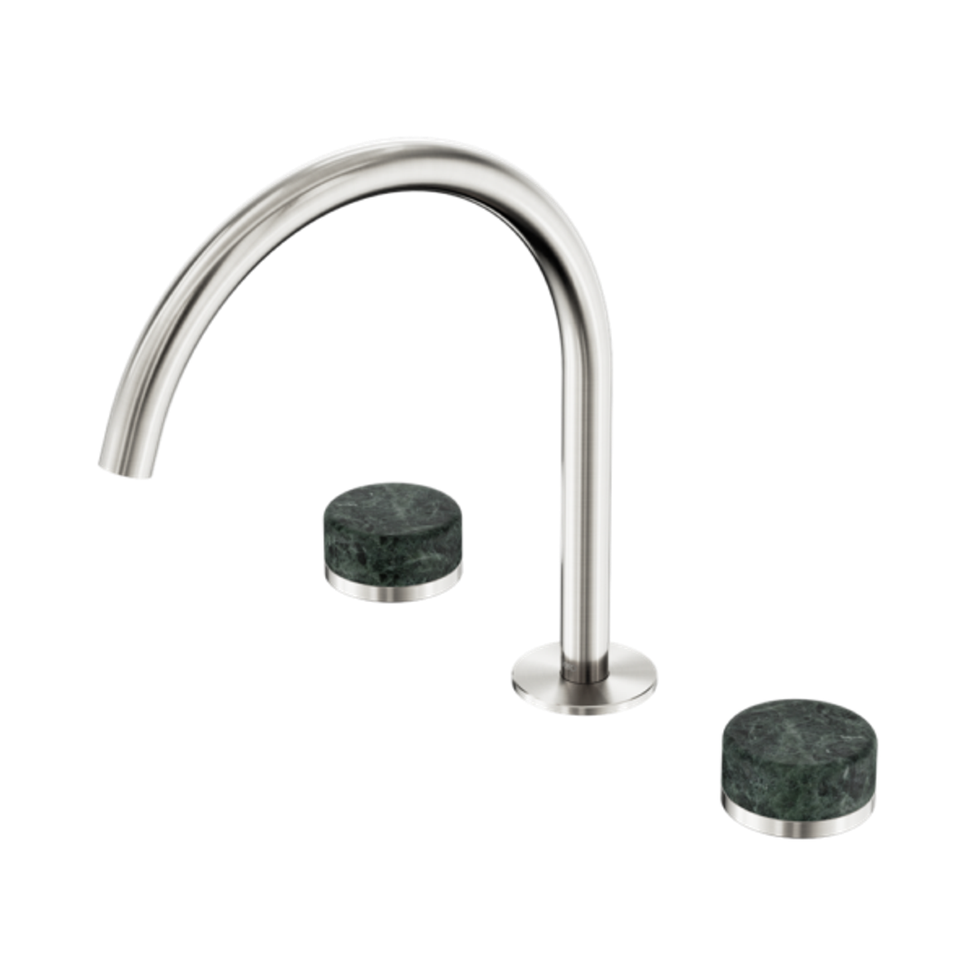 Nero Serenity Bath/Kitchen Set Arc Spout Brushed Nickel - Verde Alpi Handle