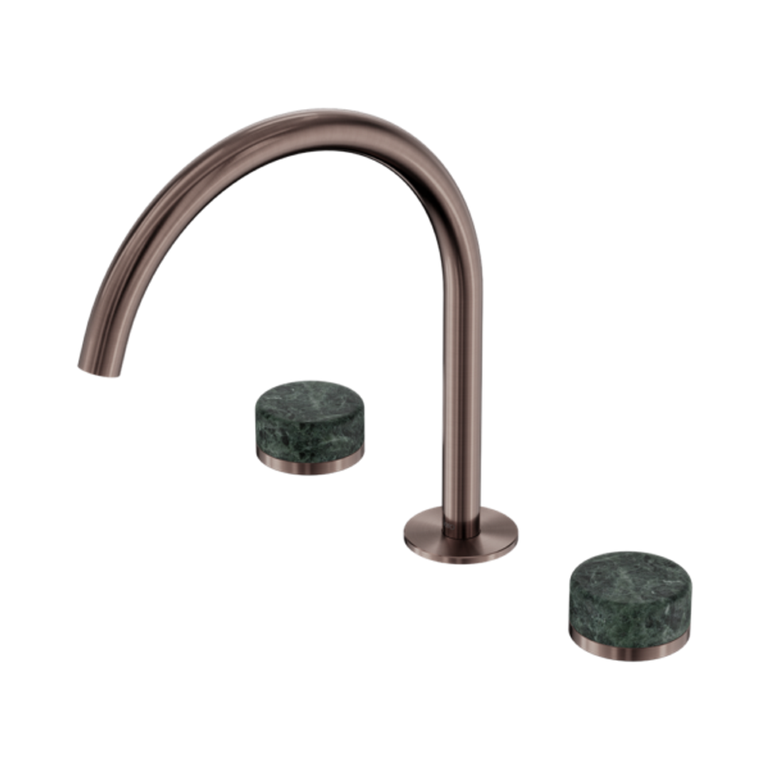 Nero Serenity Bath/Kitchen Set Arc Spout Brushed Bronze - Verde Alpi Handle