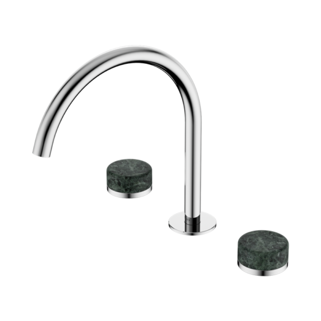 Nero Serenity Bath/Kitchen Set Arc Spout Chrome - Verde Alpi Handle