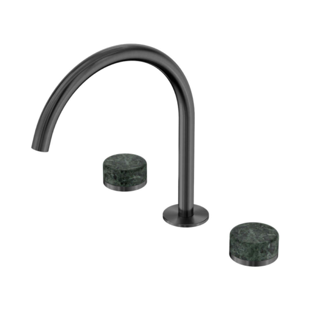Nero Serenity Bath/Kitchen Set Arc Spout Gunmetal - Verde Alpi Handle