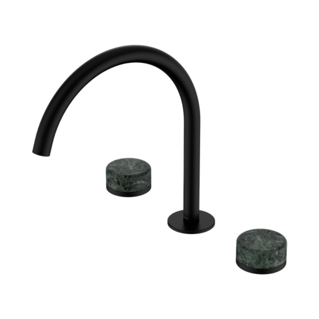 Nero Serenity Bath/Kitchen Set Arc Spout Matte Black - Verde Alpi Handle