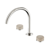 Nero Serenity Bath/Kitchen Set Arc Spout Brushed Nickel - Rome Travertine Handle
