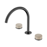 Nero Serenity Bath/Kitchen Set Arc Spout Gunmetal - Rome Travertine Handle