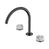 Nero Serenity Bath/Kitchen Set Arc Spout Gunmetal - Arabescato Corchia Handle