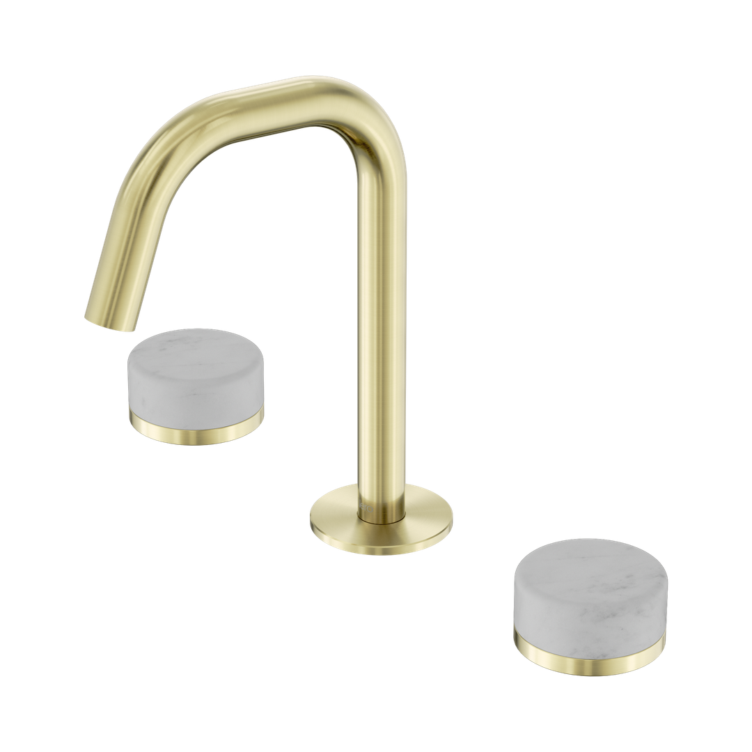 Nero Serenity Basin Set Edge Spout Brushed Gold - Carrara Handle