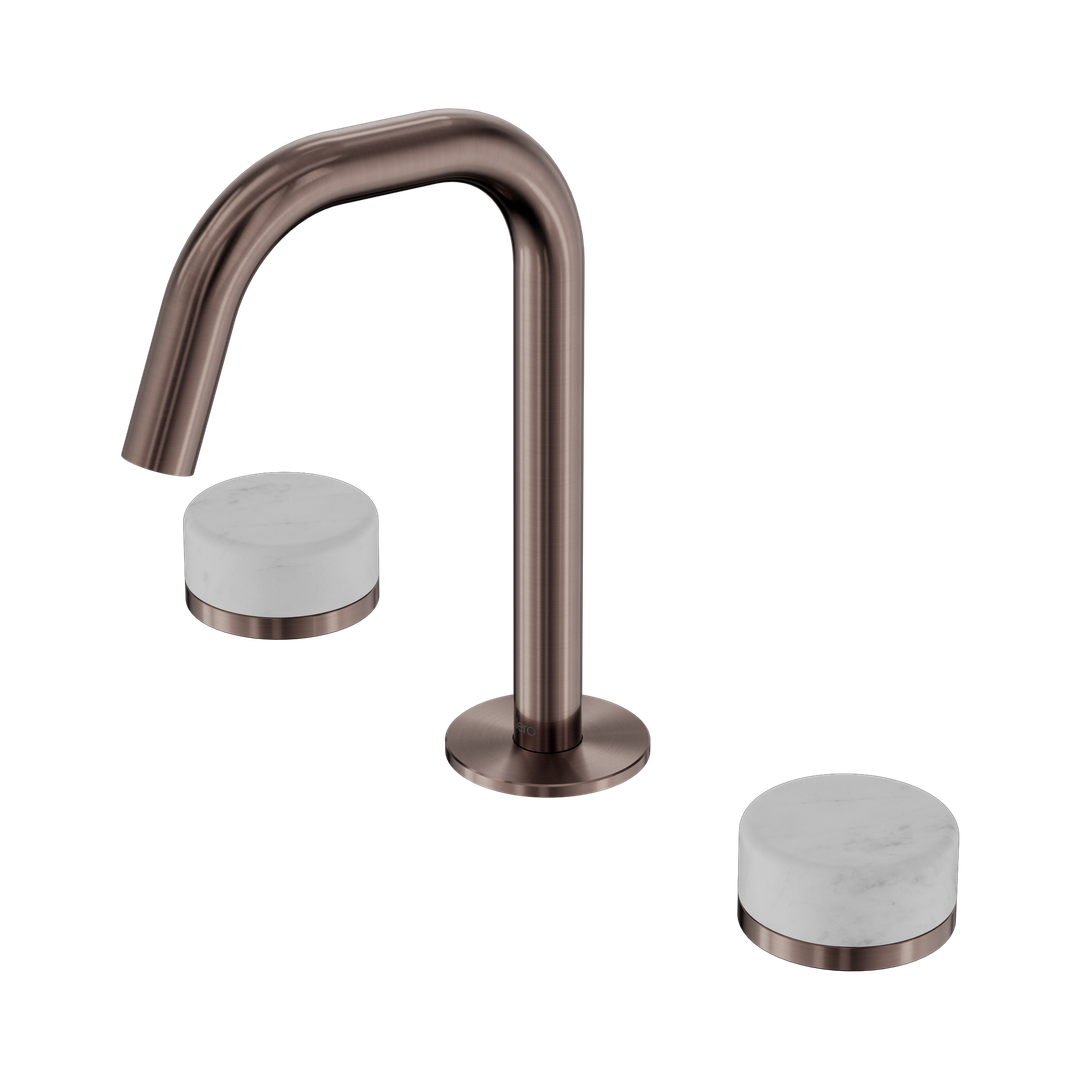 Nero Serenity Basin Set Edge Spout Brushed Bronze - Carrara Handle