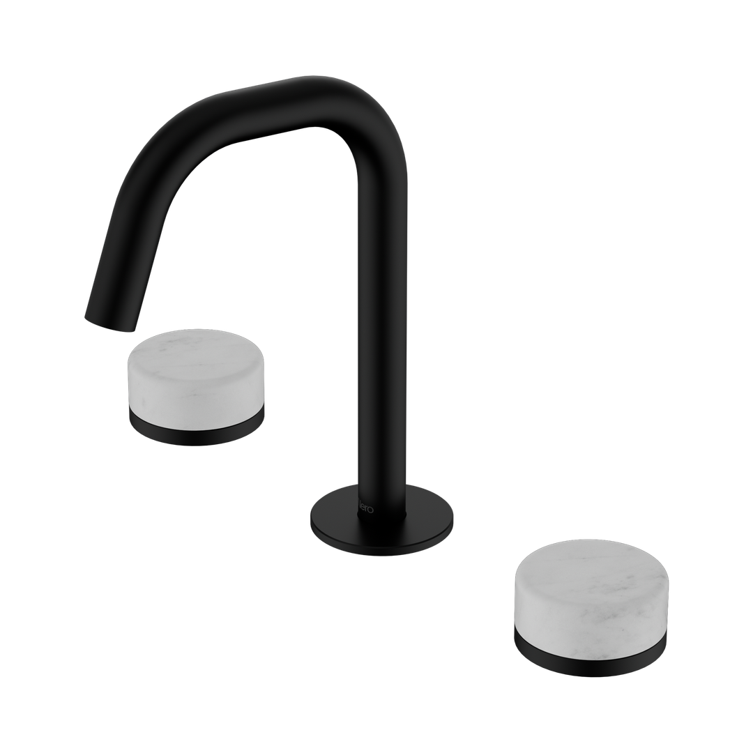 Nero Serenity Basin Set Edge Spout Matte Black - Carrara Handle