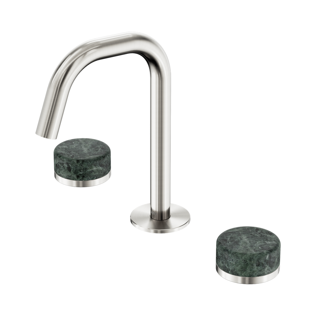 Nero Serenity Basin Set Edge Spout Brushed Nickel - Verde Alpi Handle