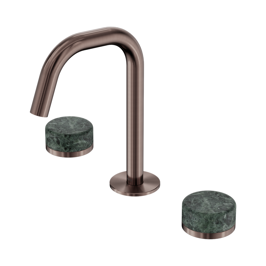 Nero Serenity Basin Set Edge Spout Brushed Bronze - Verde Alpi Handle