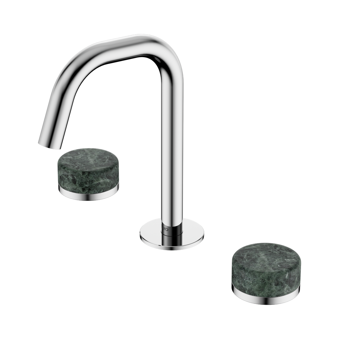Nero Serenity Basin Set Edge Spout Chrome - Verde Alpi Handle