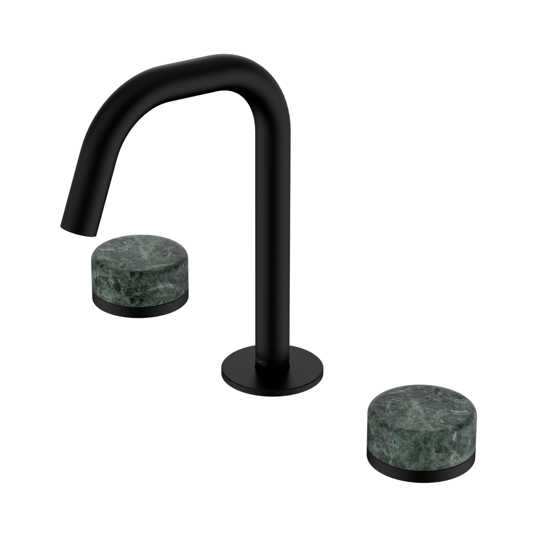Nero Serenity Basin Set Edge Spout Matte Black - Verde Alpi Handle