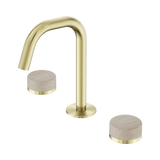 Nero Serenity Basin Set Edge Spout Brushed Gold - Rome Travertine Handle