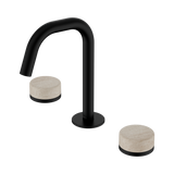 Nero Serenity Basin Set Edge Spout Matte Black - Rome Travertine Handle