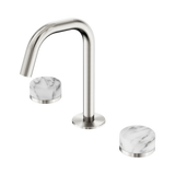 Nero Serenity Basin Set Edge Spout Brushed Nickel - Arabescato Corchia Handle