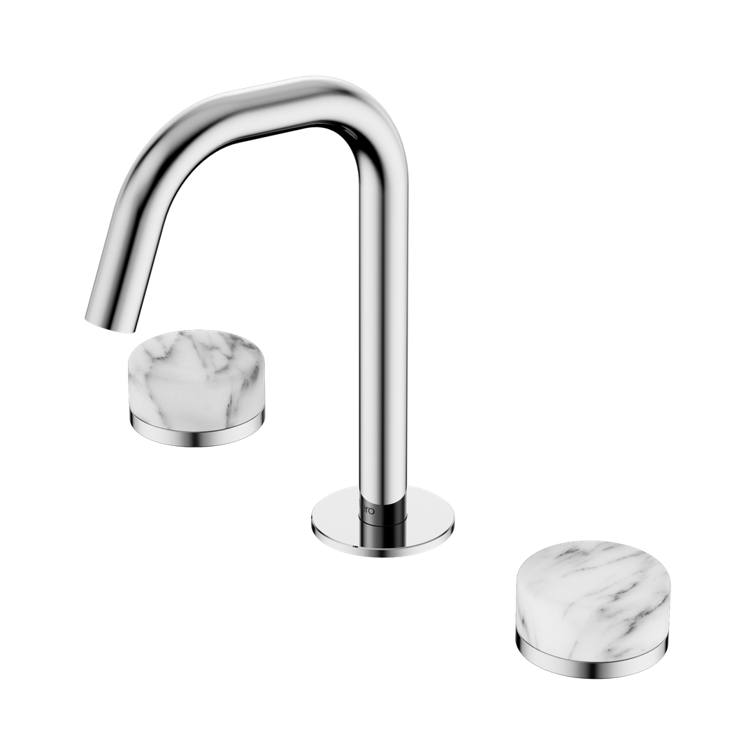 Nero Serenity Basin Set Edge Spout Chrome - Arabescato Corchia Handle
