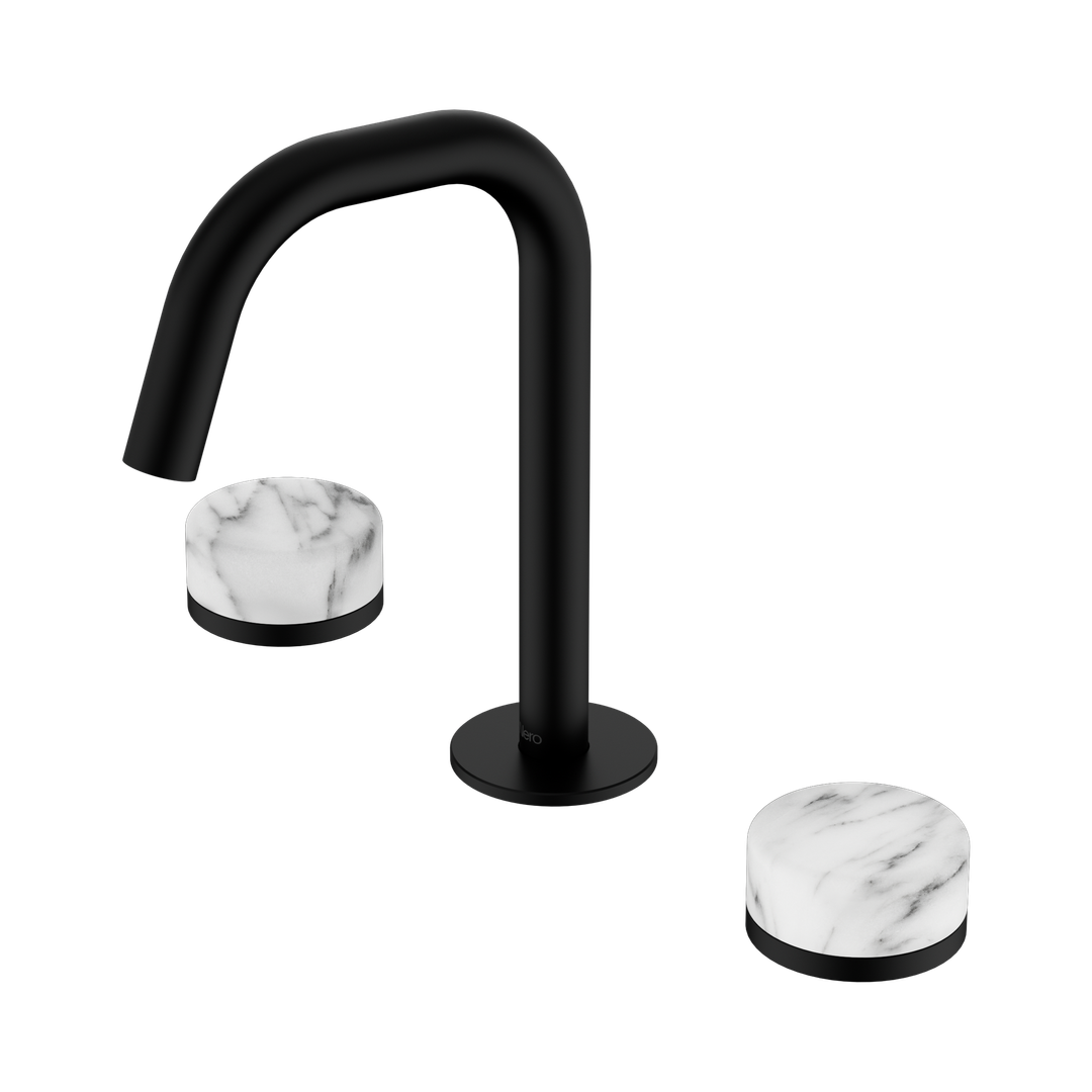 Nero Serenity Basin Set Edge Spout Matte Black - Arabescato Corchia Handle