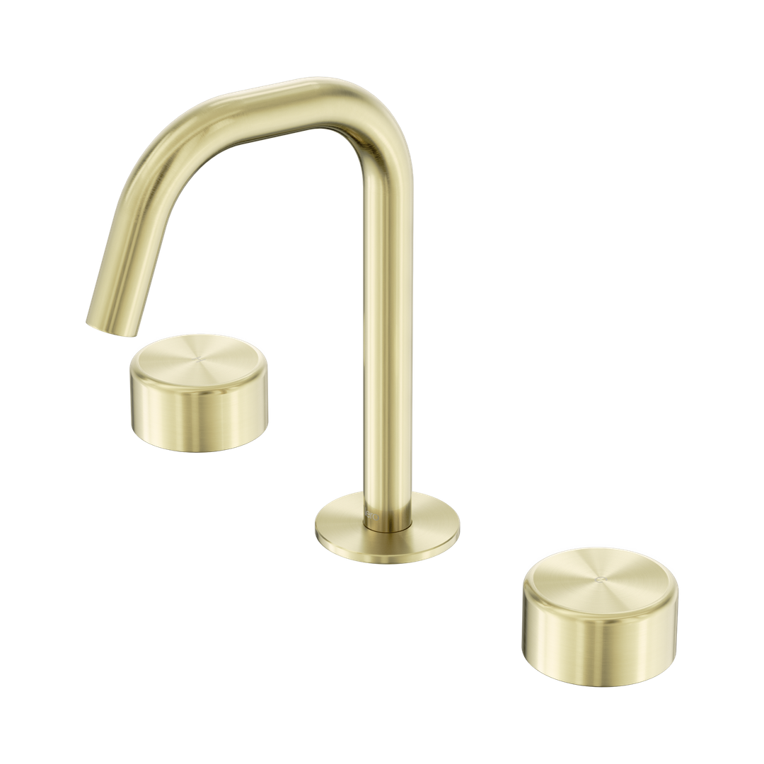 Nero Serenity Basin Set Edge Spout Brushed Gold - Metal Handle
