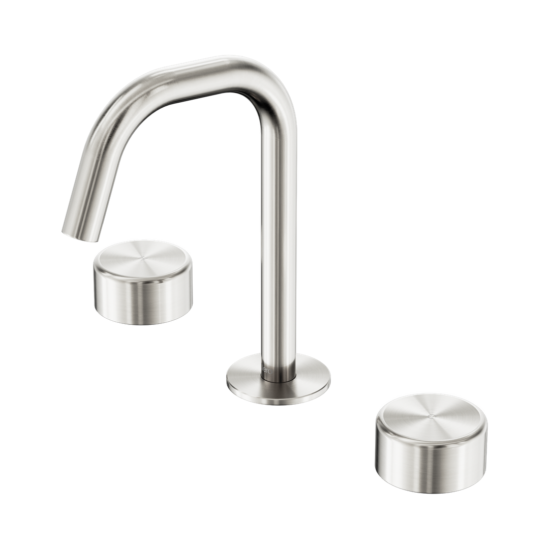 Nero Serenity Basin Set Edge Spout Brushed Nickel - Metal Handle