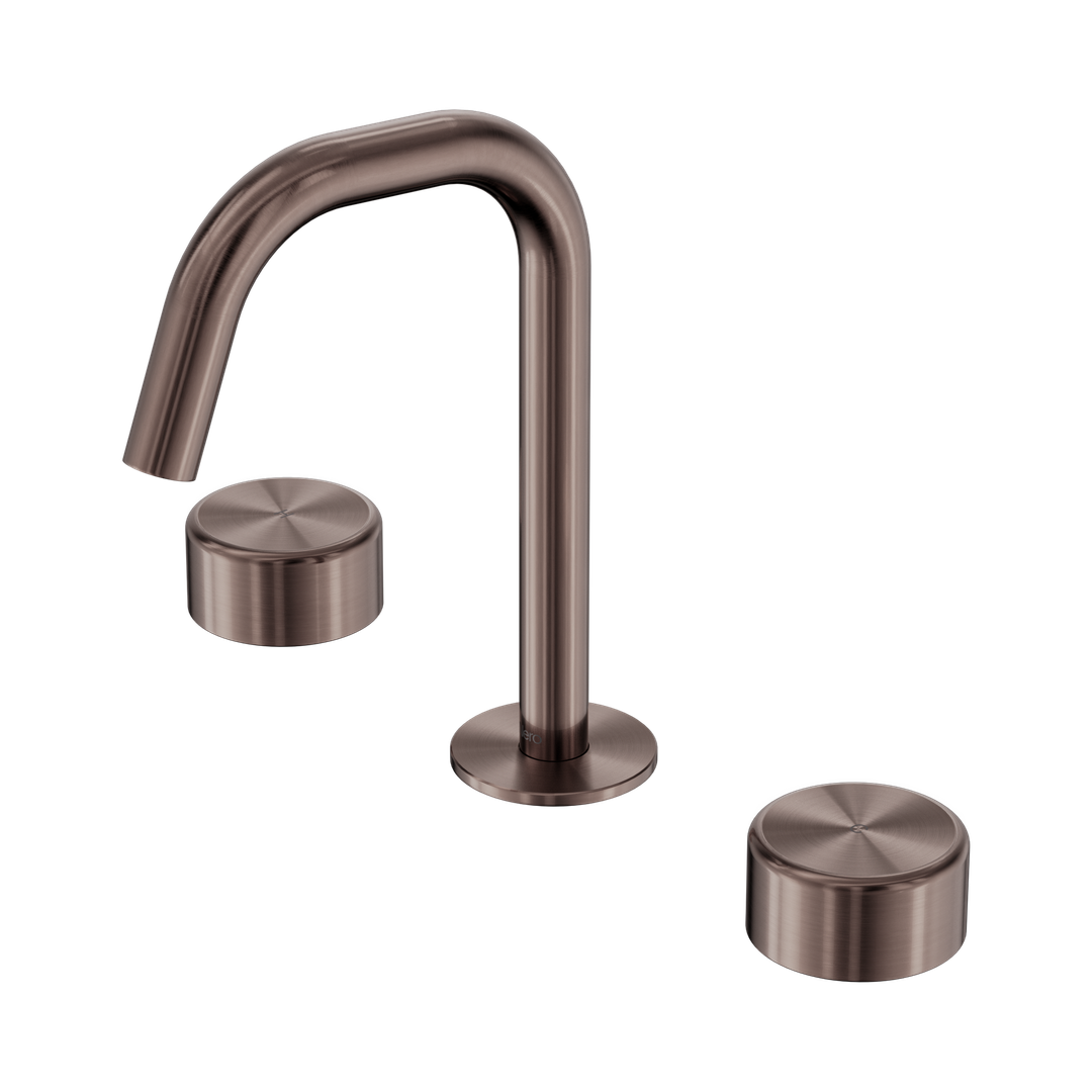 Nero Serenity Basin Set Edge Spout Brushed Bronze - Metal Handle