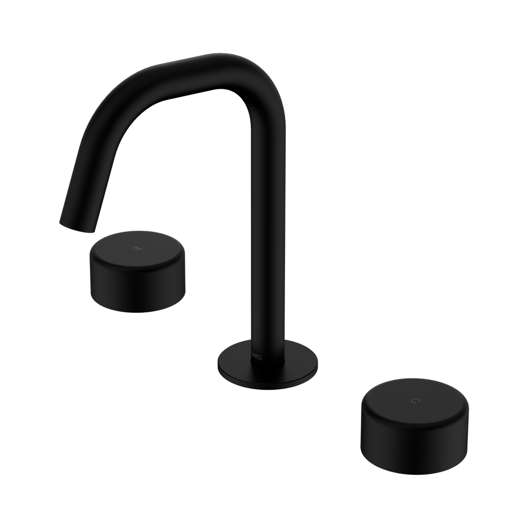 Nero Serenity Basin Set Edge Spout Matte Black - Metal Handle