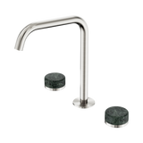 Nero Serenity Bath/Kitchen Set Edge Spout Brushed Nickel - Verde Alpi Handle