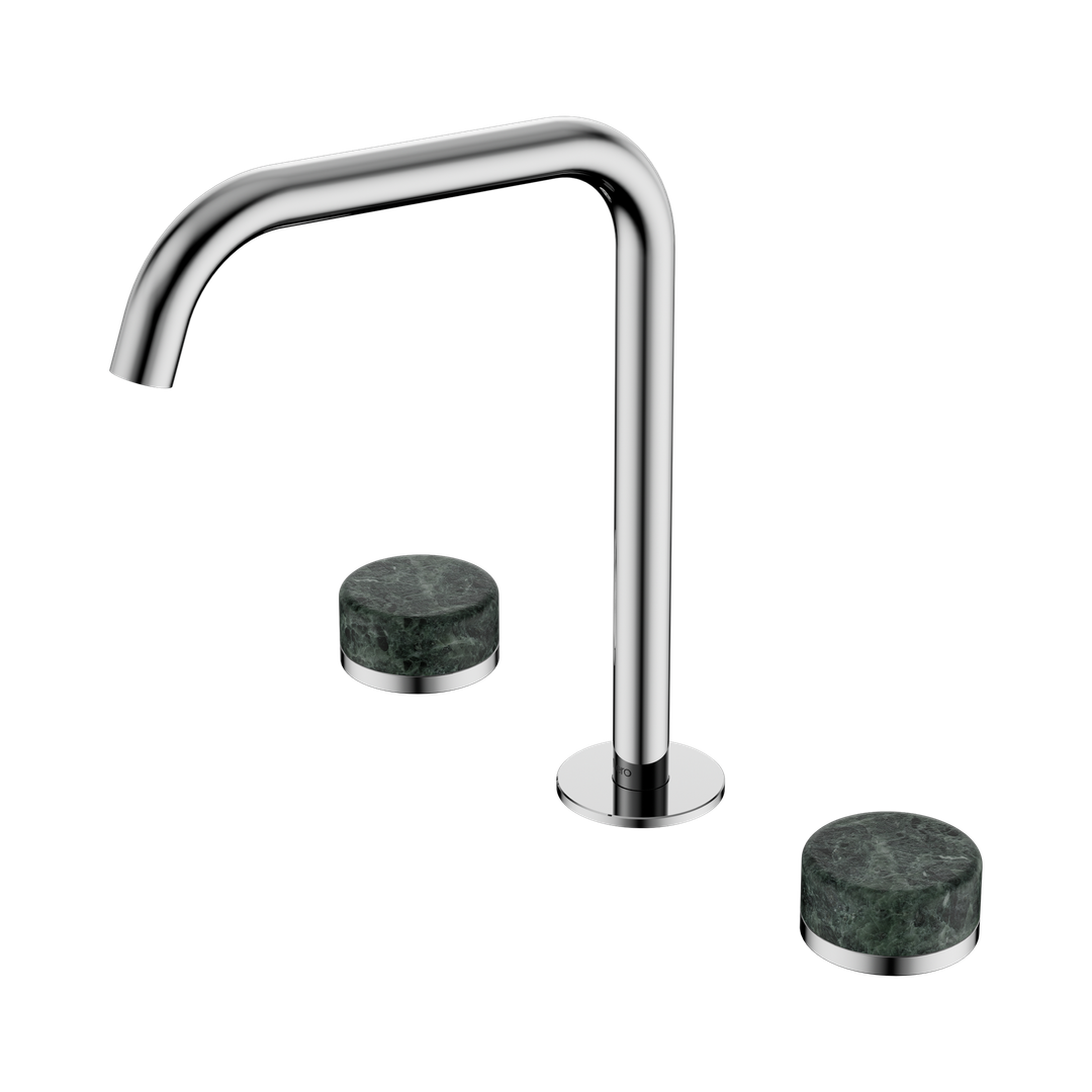 Nero Serenity Bath/Kitchen Set Edge Spout Chrome - Verde Alpi Handle