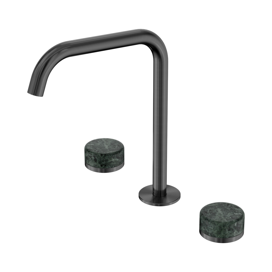 Nero Serenity Bath/Kitchen Set Edge Spout Gunmetal - Verde Alpi Handle