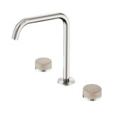 Nero Serenity Bath/Kitchen Set Edge Spout Brushed Nickel - Rome Travertine Handle