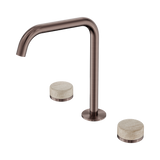 Nero Serenity Bath/Kitchen Set Edge Spout Brushed Bronze - Rome Travertine Handle