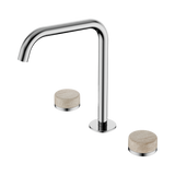 Nero Serenity Bath/Kitchen Set Edge Spout Chrome - Rome Travertine Handle