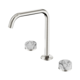Nero Serenity Bath/Kitchen Set Edge Spout Brushed Nickel - Arabescato Corchia Handle