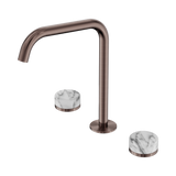 Nero Serenity Bath/Kitchen Set Edge Spout Brushed Bronze - Arabescato Corchia Handle