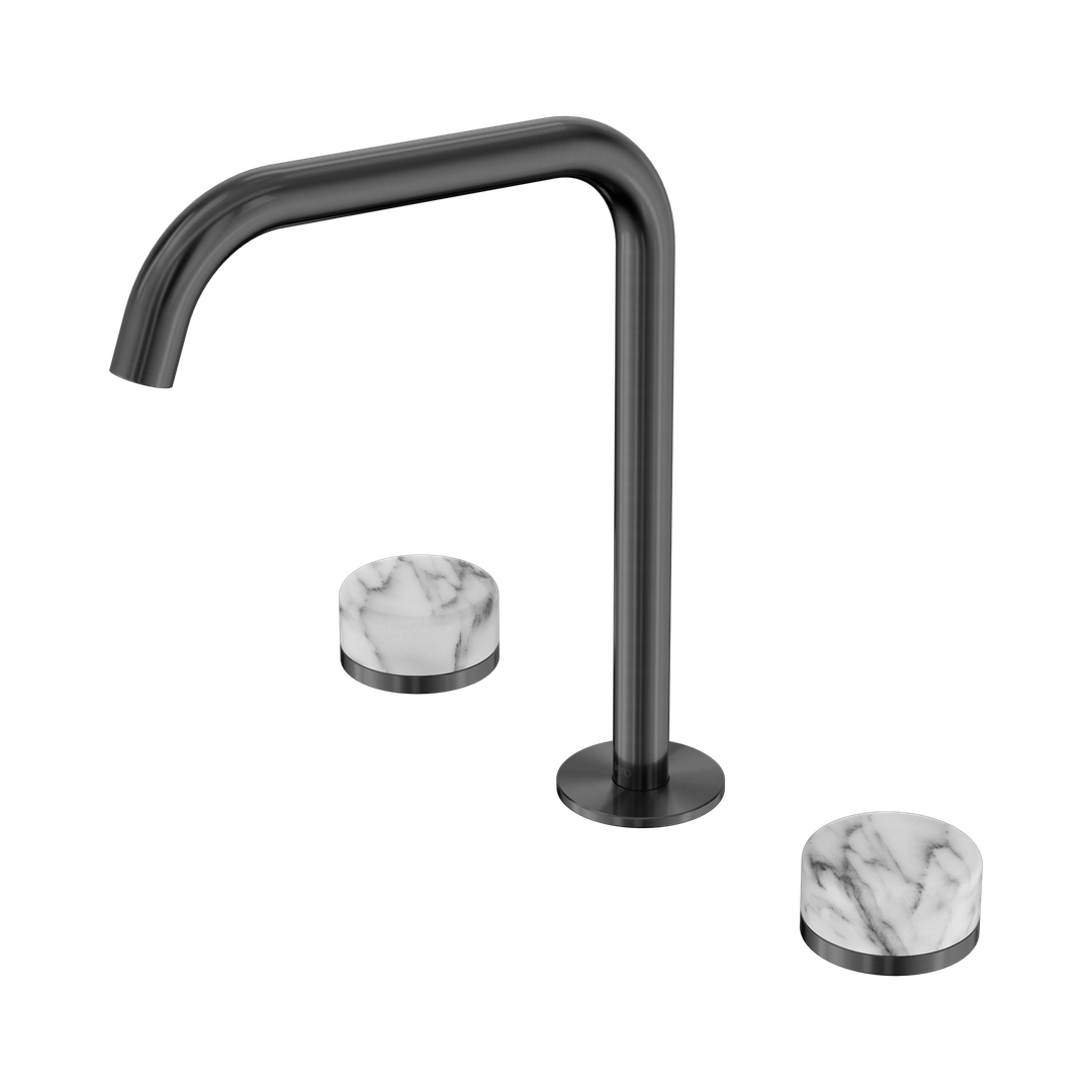 Nero Serenity Bath/Kitchen Set Edge Spout Gunmetal - Arabescato Corchia Handle