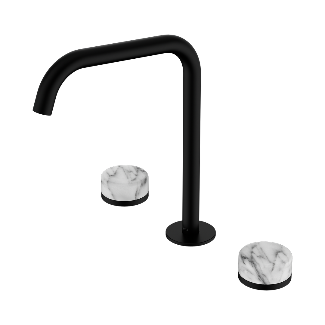 Nero Serenity Bath/Kitchen Set Edge Spout Matte Black - Arabescato Corchia Handle