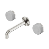 Nero Serenity Wall Basin Set 160Mm Spout Brushed Nickel - Carrara Handle