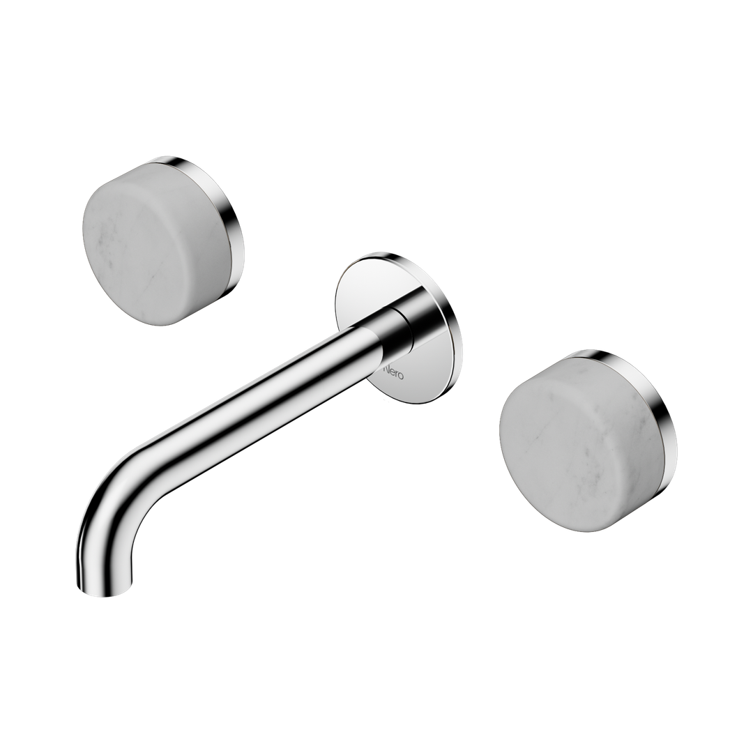 Nero Serenity Wall Basin Set 160Mm Spout Chrome - Carrara Handle